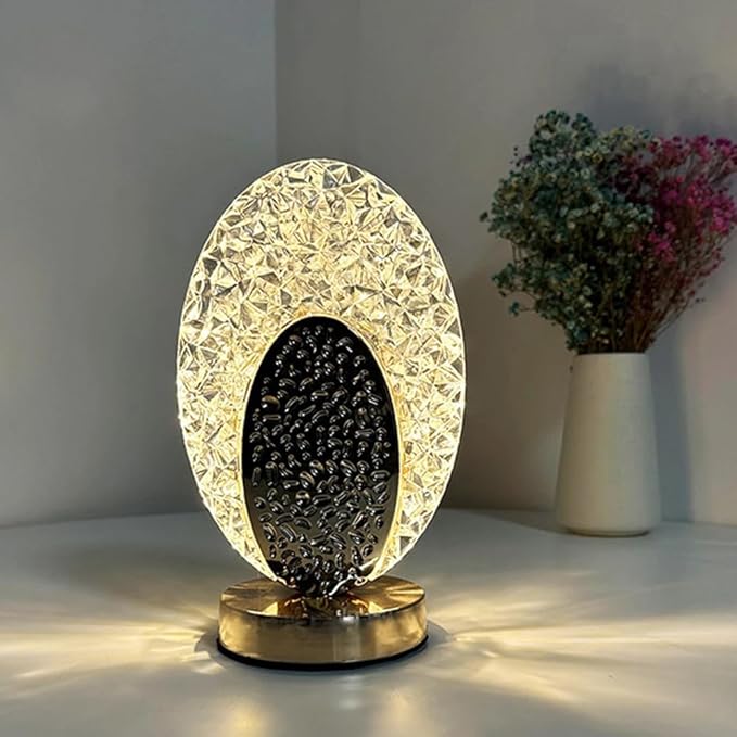 Oval Crystal LED Table Lamp